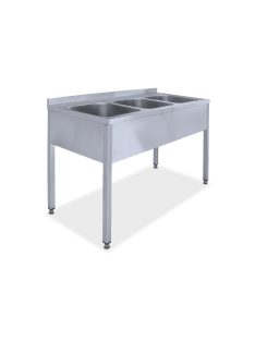   Mosogató hárommedencés Góliát 700x700x300 külső méret: 2300x820x850 mm