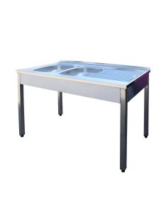   Mosogató kétmedencés, csepegtetővel, 1200x600 mm lefolyó átm: 50 mm